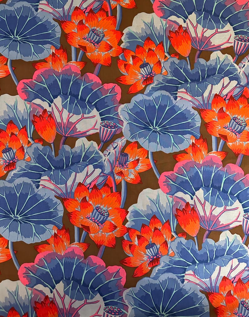 NEU! 100% Baumwolle - Kaffe Fassett Seeblüten GE93 in Braun - FreeSpirit - Florale Stoffe Sommergarten Aug 2025 Bild 5