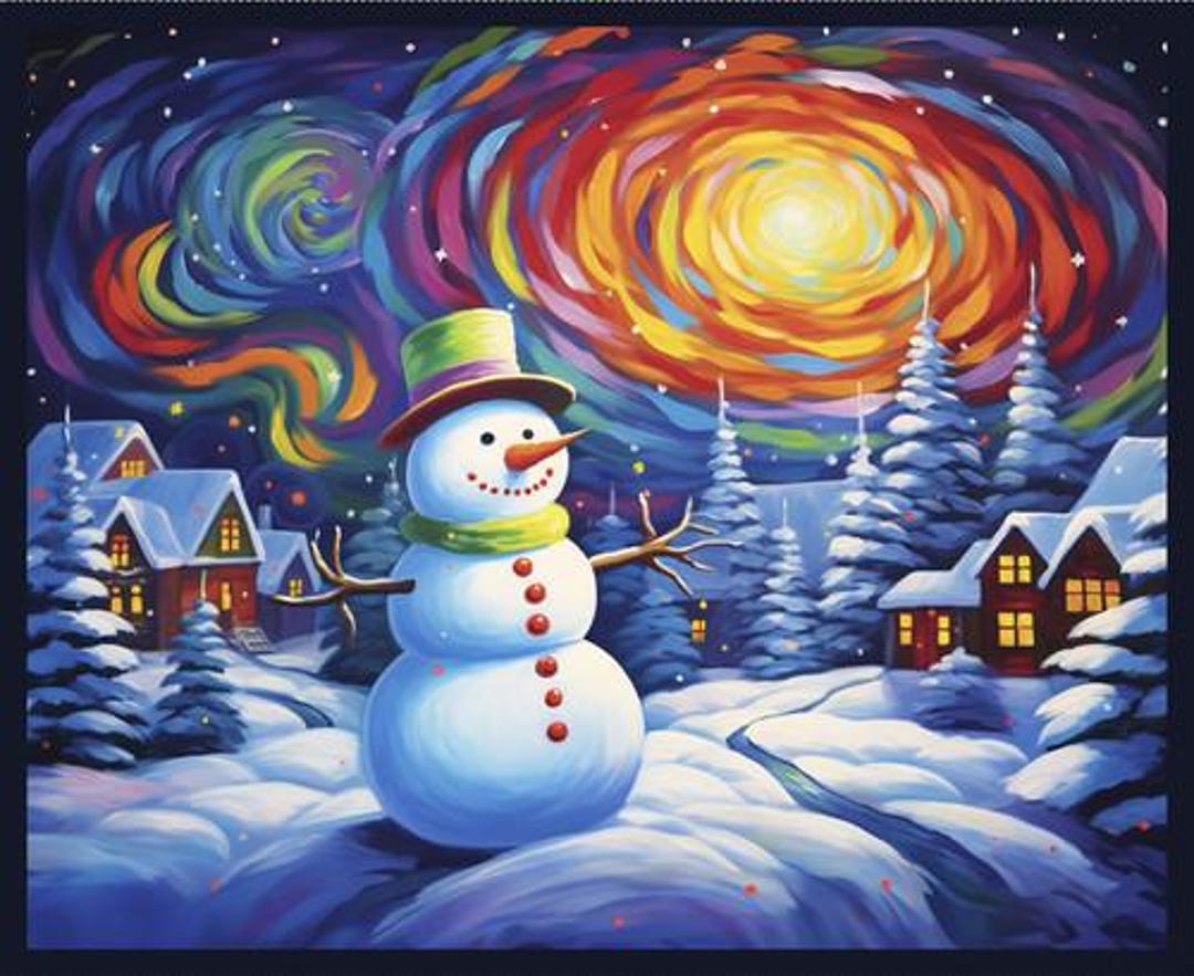 幻想的な冬バージョンパネル生地　ハンドメイド　クリスマス パネル - Frostykins by Blank Quilting - 冬のホリデークリスマス