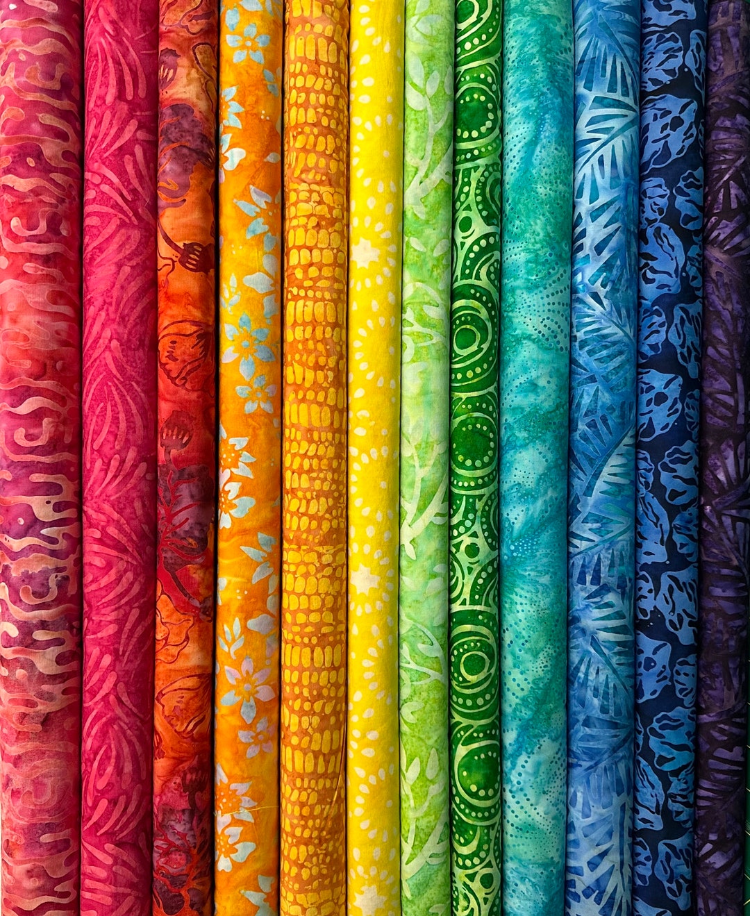 12 Piece Rainbow Rhapsody Batik Bundle Assorted Expressions Batiks by