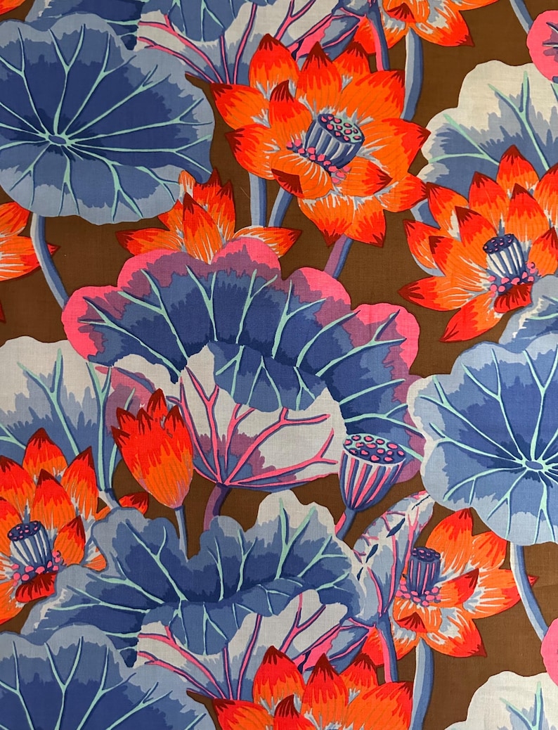 NEU! 100% Baumwolle - Kaffe Fassett Seeblüten GE93 in Braun - FreeSpirit - Florale Stoffe Sommergarten Aug 2025 Bild 4