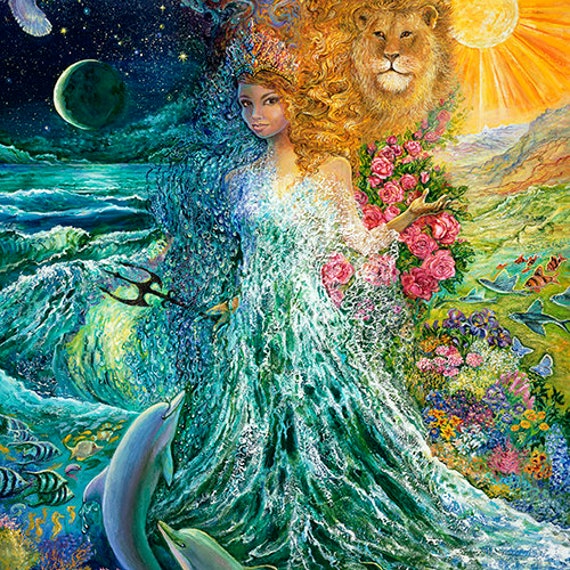 World Of Wonder Lions by Josephine Wall Half Yard NEW 3 Wishes Fabric Whimsical Nature Digitally Printed Cotton Fabric