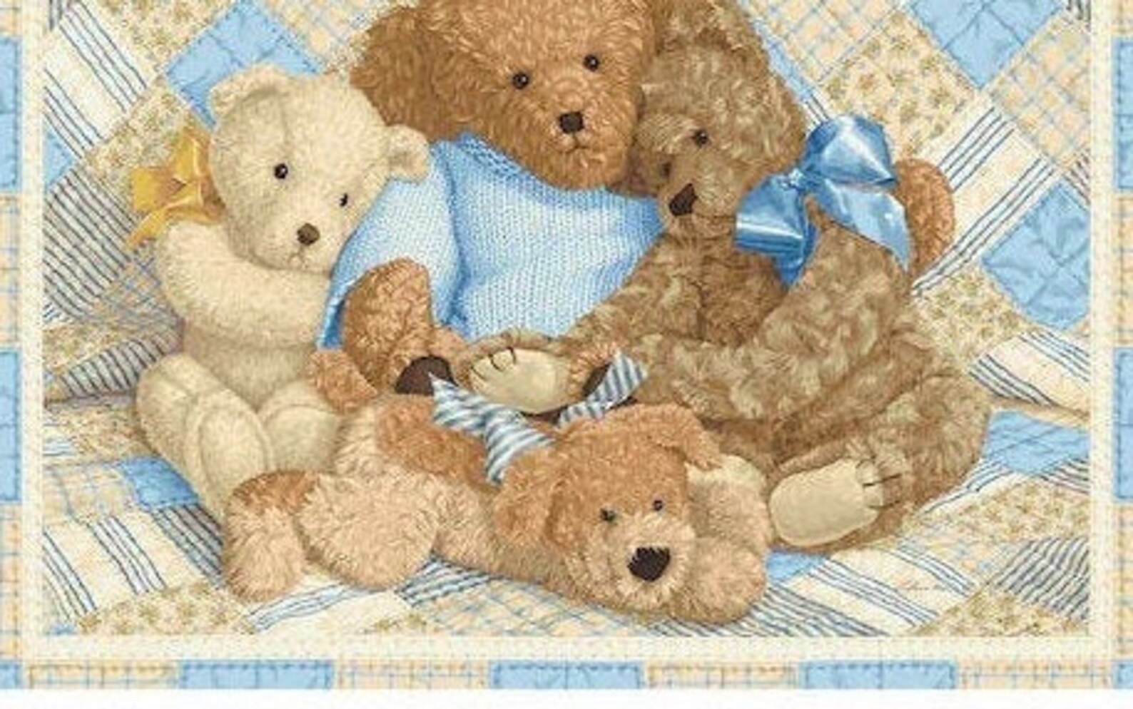 EASY QUICK Baby Boy Quilt Kit Teddy Bears by Fabric Etsy