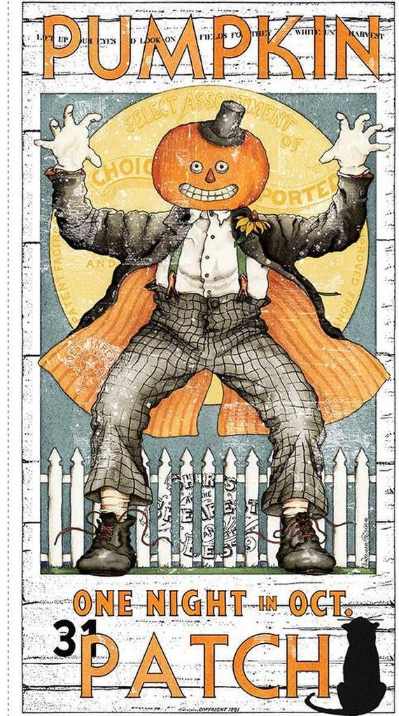 Panel Pumpkin Patch von Riley Blake Retro Vintage Halloween J