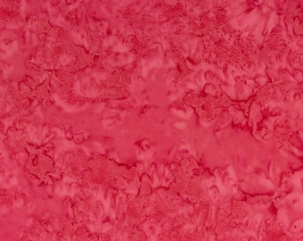 Un demi-mètre - Riley Blake Expressions Batik teints à la main en rose corail foncé - Tissu de coton batik uni chiné teint à la main