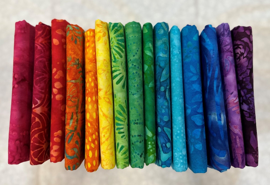 15 Piece Rainbow Rhapsody Batik Bundle Assorted Expressions Batiks by