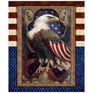 ¡NUEVO! Panel - American Spirit de Quilting Treasures USA Eagle America Patriotic Quilts of Valor, tela de algodón, 91 x 112 cm