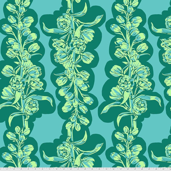 Half Yard  Made My Day Delphinium in Patina by Anna Maria Horner  Cotton Fabric  FreeSpirit Wildflower Spring Summer Garden Fabric