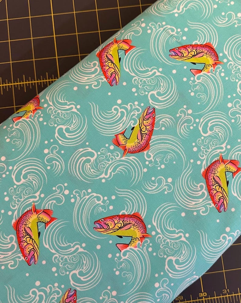 Half Yard - Full Moon Forest II Sofishticated in Enchanted by Tula Pink - Cotton Fish Fabric by FreeSpirit FREESHIP90 image 1