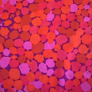 Half Yard - Kaffe Fassett Brandon Mably Reflections BM087 in Fuchsia FreeSpirit Cotton Fabric Geometric Hot Red Pink Purple Spots Blender