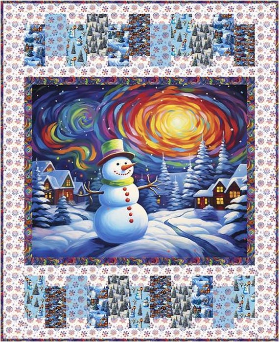 幻想的な冬バージョンパネル生地　ハンドメイド　クリスマス パネル - Frostykins by Blank Quilting - 冬のホリデークリスマス