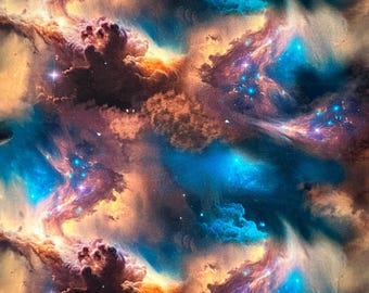 Space Cadet - Space Cadet - Interstellare Wolken von Blank Quilting - Galaxy Sonnensystem Nachthimmel Planeten Baumwollstoff FREESHIP90