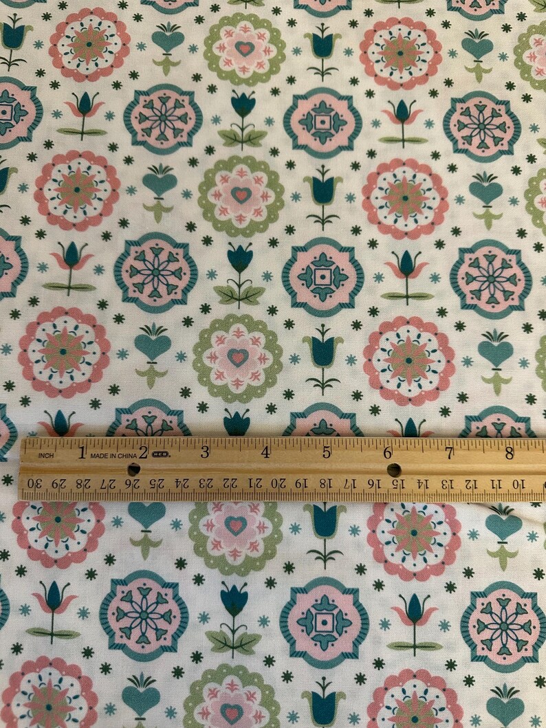 108" Wide Back - Piece & Plenty Spring Charm in Lagoon by Lori Holt for Riley Blake - 1930s Repro Quilt Backing Fabric 1/4 Yard Increments image 2