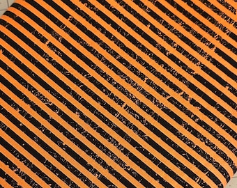 Half Yard - Scary Scraps Halloween Stressed Orange & Black Stripes by Riley Blake - Retro Vintage Halloween J Wecker Frisch Cotton Fabric