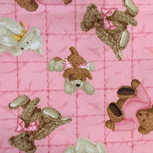 Half Yard - Teddy Bears on Pink by Fabric Traditions - Pink Nursery Baby Girl Kids Cotton Fabric FREESHIP90