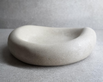 Schweres Stein organisches Tablett, Beton Minimal Schale, Schmuckschale