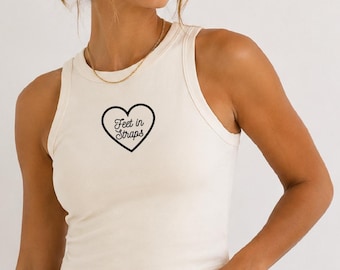 Feet in Straps Heart - Women's Fitted Pilates Crop Tank Top