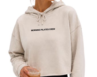 Morning Pilates Crew - Women's Cropped Gym Hoodie