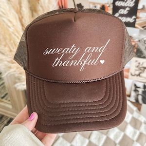 Sweaty and Thankful | Gym Hat | Workout Hat | Pilates Gift for Her | Running Hat | Workout Motivation | Gym Weekend Apparel