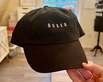BOXER Hat | Gym Hat | Workout Hat | Boxing Dad Hat | Pilates Hat | Barre Hat | Boxing Hat | Sale Hat