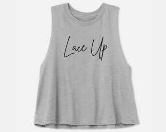 Lace Up | Running Tank | Running Shirt | Running Crop Top | Gym Tank | Gym Shirt | Workout Crop Top | Workout Shirt