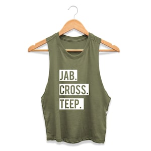 Jab Cross Teep | Kickboxing Shirt | Workout Tank | Gym Shirt | Muay Thai Shirt | Workout Crop Top | Kickboxing Tank