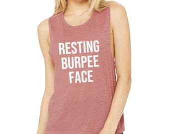 Allergic to Burpees Gym Shirts Women HIIT Shirts Boxing Tank Top Tabata Shirt Funny Gym Shirts Workout Tank Top