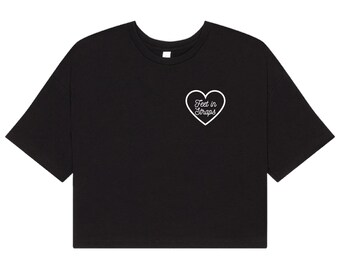 Feet in Straps Heart - Women's Pilates, Workout Crop Tee