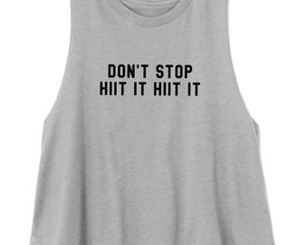 Don't Stop HIIT It Flowy Crop Tank | Women's Workout Racerback