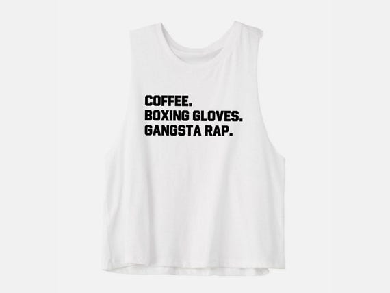 Coffee, Boxing Gloves, Gangsta Rap Crop Top | Women's Boxing Shirt