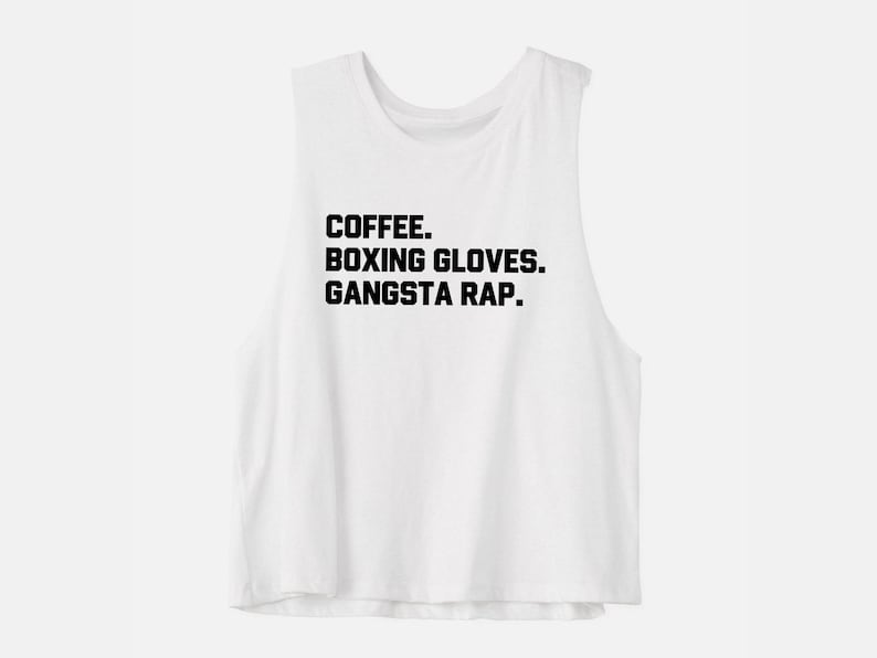 Coffee, Boxing Gloves, Gangsta Rap Crop Top | Women's Boxing Shirt zdjęcie 1