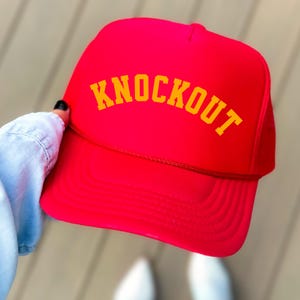 KNOCKOUT | Boxing Hat | Gym Trucker Hat | Boxing Gift for Her | Gym Weekend Apparel | Kickboxing Hat | Boxing Coach Gift