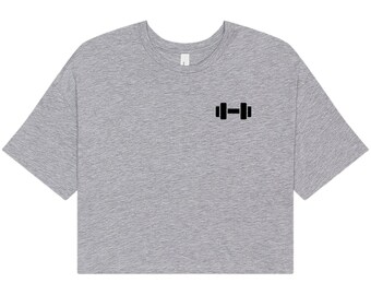 Dumbbell Crop Tee - Women's Workout, Gym, Lifting Shirt