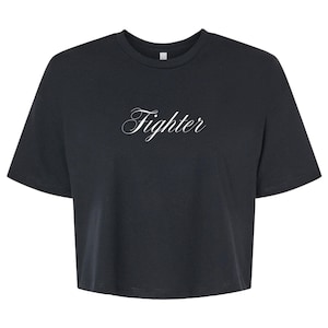 Fighter Script - Women's Boxing, Kickboxing Crop Tee