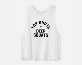 Top Knots + Deep Squats - Women's Workout Crop Tank