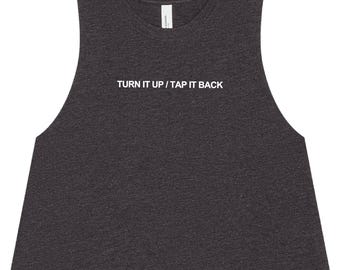 Turn it Up & Tap Back Cycling Crop Top | Racerback Gym Tank
