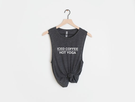 Iced Coffee Hot Yoga Yoga Muscle Tank Hot Yoga Shirt Yoga Tank Top Gym  Shirt Women Workout Muscle Tank -  Canada