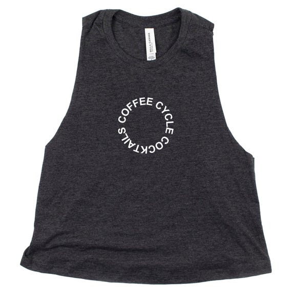 Coffee Cycle Cocktails Crop Tank - Women's Indoor Cycling Shirt