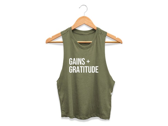 Workout Shirts Women Gym Tank Top Workout Crop Top Workout Motivation  Lifting Shirts Women Gains Gratitude 