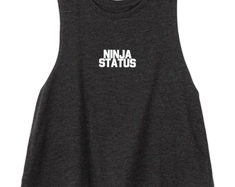 Camiseta de tirantes de kickboxing: corte holgado y corto - Diseño divertido de ninja
