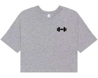 Dumbbell Crop Tee - Women's Workout, Gym, Lifting Shirt
