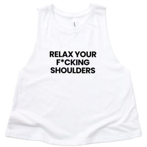 Pilates Tank Top | Barre Crop Top | Women&#39;s Gym Tank | Funny Workout Shirts | Fitness Instructor | Relax Your F*cking Shoulders