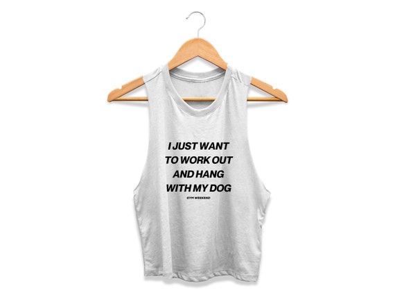 Workout Tank Tops for Women Gym Tank Top Dog Mom Shirt Fitness Tank Gym  Crop Top I Just Want to Work Out and Hang With My Dog 