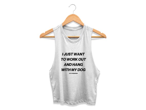 Workout Tank Tops for Women Gym Tank Top Dog Mom Shirt Fitness Tank Gym  Crop Top I Just Want to Work Out and Hang With My Dog 