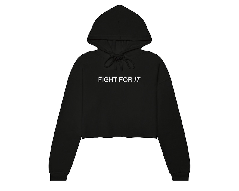 Fight For It Cropped Fleece: Boxing Gym Sweatshirt Bild 1