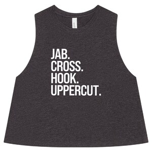 Boxing Crop Tank | Jab Cross Hook Uppercut, Women's Kickboxing Shirt