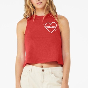 Pilates Tank Top | Pilates Crop Top | Pilates Gift for Her | Gym Tank Top | Workout Crop Top | Pilates Instructor | Pilates Heart Tank