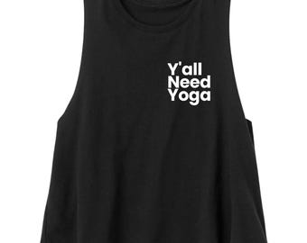 Yoga Crop Top | Yoga Tank Top | Funny Yoga Shirt | Women's Yoga Shirt | Yoga Gift for Her | Yoga Teacher | Yoga Hair Don't Care