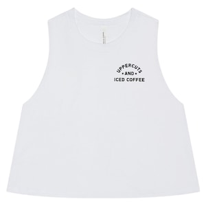 Uppercuts & Iced Coffee Crop Tank | Women's Boxing Shirt