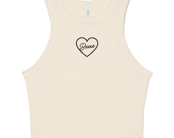 Barre Heart - Women's Fitted Gym, Workout Crop Tank Top