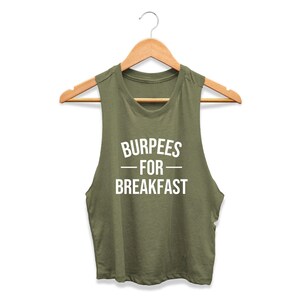 Burpees for Breakfast Crop Top | Women's Racerback Workout Tank